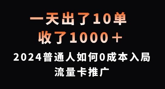 一天出了10单，收了1000+，2024普通人如何0成本入局流量卡推广【揭秘】-虫2小屋