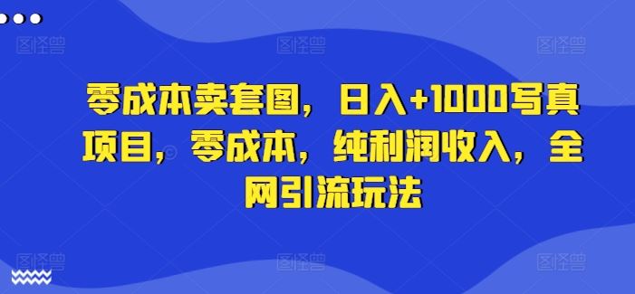 零成本卖套图，日入+1000写真项目，零成本，纯利润收入，全网引流玩法-虫2小屋