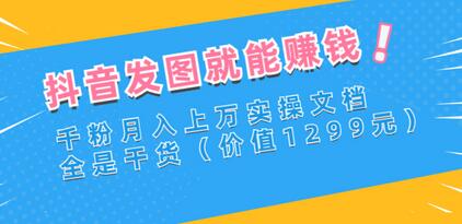 抖音发图就能赚钱：千粉月入上万实操文档，全是干货（价值1299元）-虫2小屋