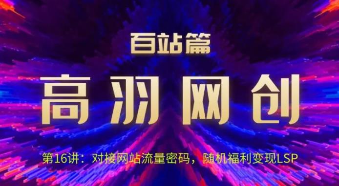 高羽网创百站篇第16讲：对接网站流量密码，随机短视频变现LSP【视频课程】-虫2小屋