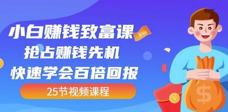 【全网最火】小白赚钱致富课：抢占赚钱先机快速学会百倍回报（25节视频）-虫2小屋