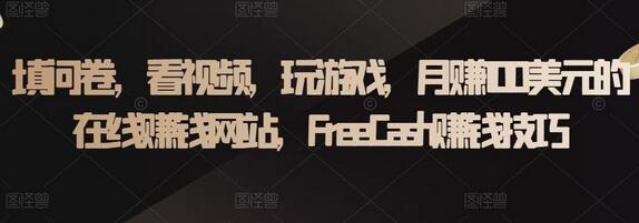 填问卷，看视频，玩游戏，月赚100美元的在线赚钱网站，FreeCash赚钱技巧-虫2小屋