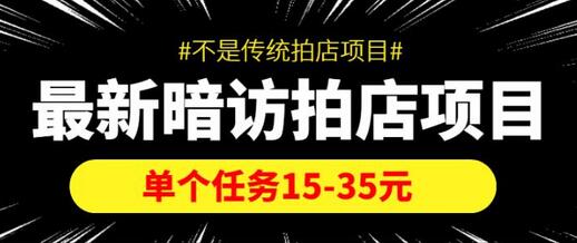 最新暗访拍店项目，单个任务15-35元（不是传统拍店项目）-虫2小屋