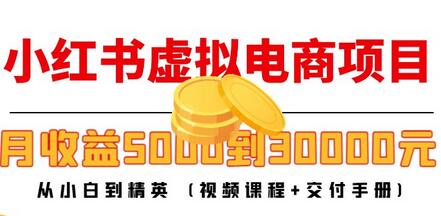 小红书虚拟电商项目：从小白到精英 月收益5000到30000 (视频课程+交付手册)-虫2小屋