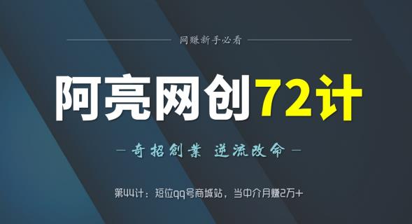 阿亮网创72计第44计：短位qq号商城站，当中介月赚2万+-虫2小屋