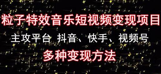 黄岛主《粒子特效音乐短视频变现项目》主攻平台抖音、快手、视频号多种变现方法-虫2小屋