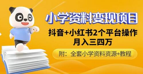 唐老师小学资料变现项目，抖音+小红书2个平台操作，月入数万元（全套资料+教程）-虫2小屋