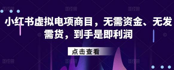 小红书‬虚拟电项商‬目，无需资金、无发需‬货，到手是即‬利润-虫2站点