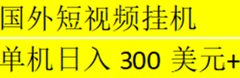 海外暴力短视频挂机全自动撸美金 单机日入300美元+【脚本免费+一对一指导】-虫2小屋