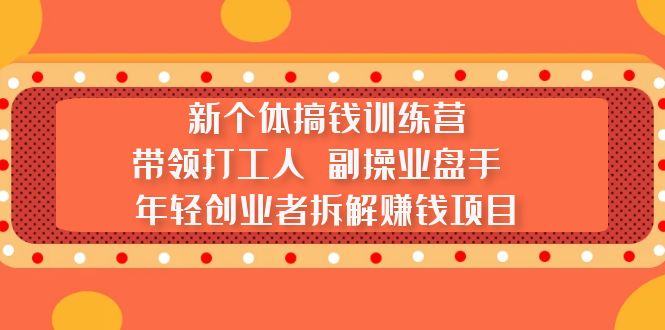 新个体搞钱训练营：带领打工人 副操业盘手 年轻创业者拆解赚钱项目-虫2小屋