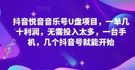 抖音音乐号U盘项目，一单几十利润，无需投入太多，一台手机，几个抖音号就能开始-虫2小屋