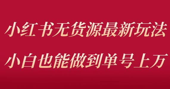 小红书无货源最新螺旋起号玩法，电商小白也能做到单号上万（收费3980）-虫2小屋