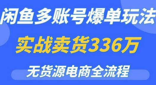 闲鱼多账号爆单玩法，无货源电商全流程，超简单的0门槛变现项目【揭秘】-虫2小屋