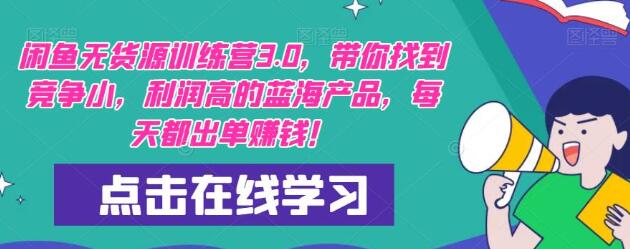 闲鱼无货源训练营3.0，带你找到竞争小，利润高的蓝海产品，每天都出单赚钱！（更新）-虫2小屋