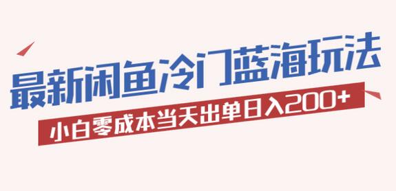 2023最新闲鱼冷门蓝海玩法，小白零成本当天出单日入200+-虫2小屋