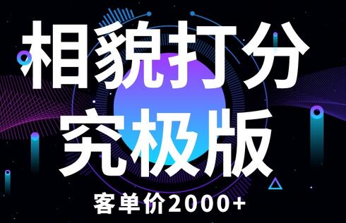 相貌打分究极版，客单价2000+纯新手小白就可操作的项目-虫2小屋