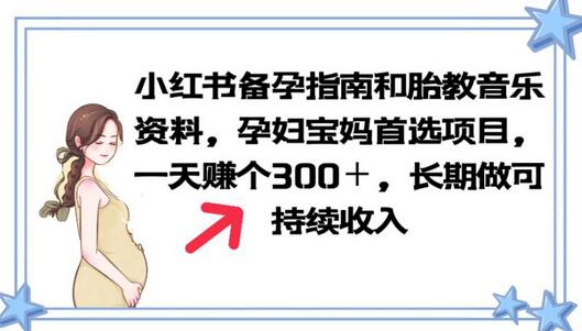 小红书备孕指南和胎教音乐资料 孕妇宝妈首选项目 一天赚个300＋长期可做-虫2小屋