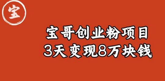 宝哥IP图文创业粉引流项目实战分享：单个账号3天涨粉1万，变现8万块钱（图文教程）-虫2小屋