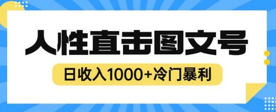 2023最新冷门暴利赚钱项目，人性直击图文号，日收入1000+【视频教程】-虫2小屋