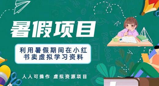 利用暑假期间在小红书卖虚拟学习资料，人人可操作的虚拟资源项目-虫2小屋