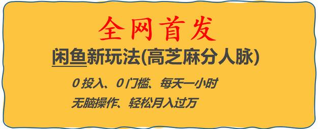 全网首发! 闲鱼新玩法(高芝麻分人脉)0投入 0门槛,每天一小时,轻松月入过万-虫2小屋