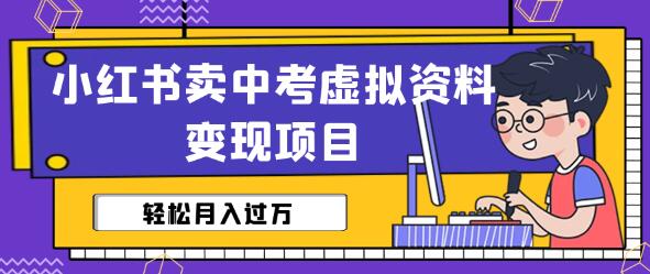 小红书卖中考虚拟资料变现分享课：轻松月入过万（视频+配套资料）-虫2小屋
