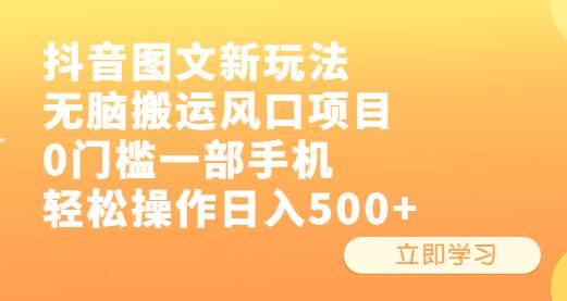 抖音图文新玩法，无脑搬运风口项目，0门槛一部手机轻松操作日入500+-虫2小屋
