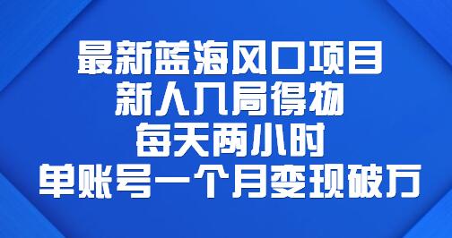 最新蓝海风口项目，新人入局得物，每天两小时，单账号一个月变现破万-虫2小屋