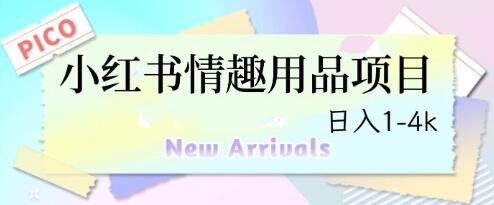 最新小红书情趣用品项目，日入1-4k-虫2小屋