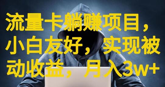 流量卡躺赚项目，小白友好，开设后台，实现被动收益，只要出卡，就能一直赚钱，利润高昂-虫2小屋