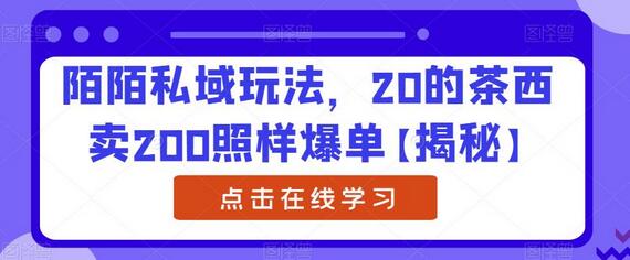 陌陌私域玩法，20的茶西卖200照样爆单-虫2小屋