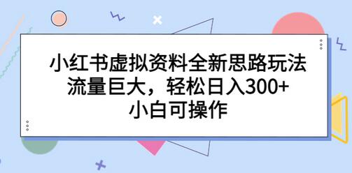 小红书虚拟资料全新思路玩法，流量巨大，轻松日入300+，小白可操作-虫2小屋