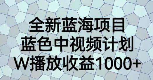 全新蓝海项目，蓝色中视频计划，1W播放量1000+-虫2小屋