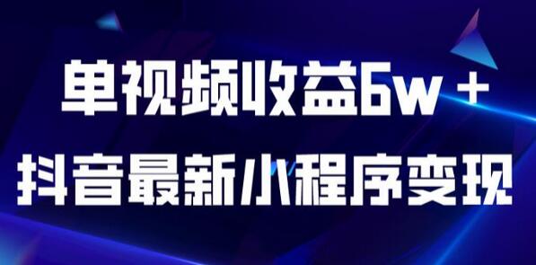 抖音最新小程序变现项目，单视频收益6w＋，小白可做-虫2小屋