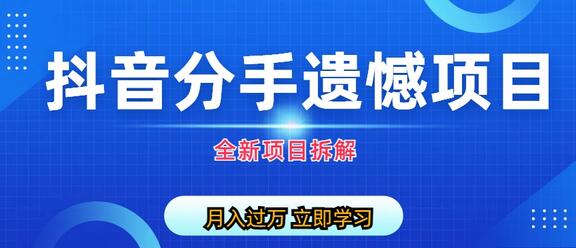 自媒体抖音分手遗憾项目私域项目拆解-虫2小屋