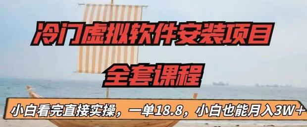 冷门虚拟软件安装项目，一单18.8，小白也能月入3W＋-虫2小屋