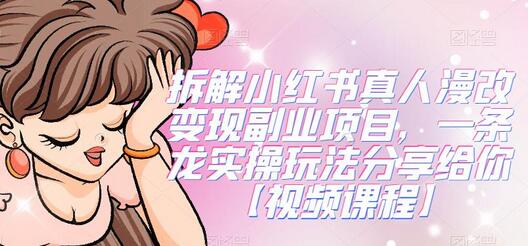 拆解小红书真人漫改变现副业项目，一条龙实操玩法分享给你-虫2小屋