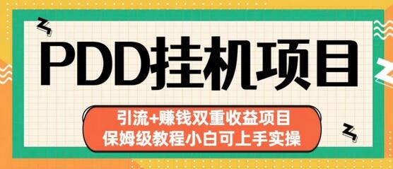 拼多多挂机项目引流+赚钱双重收益项目(保姆级教程小白可上手实操)-虫2小屋
