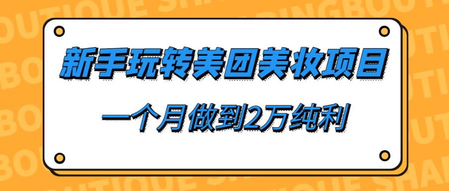 新手玩转美团美妆项目，一个月做到2万纯利-虫2小屋