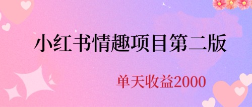 最近爆火小红书情趣项目第二版，每天2000+-虫2小屋