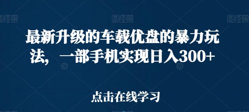 最新升级的车载优盘的暴力玩法，一部手机实现日入300+-虫2小屋