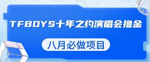 最新蓝海项目，靠最近非常火的TFBOYS十年之约演唱会流量掘金，八月必做的项目-虫2小屋