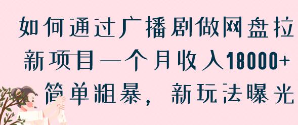 如何通过广播剧做网盘拉新项目一个月收入18000+，简单粗暴，新玩法曝光-虫2小屋