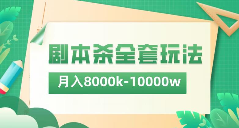 剧本杀项目全套玩法，月入8K到1W-虫2小屋