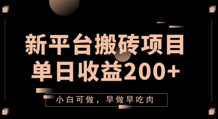 2023新平台搬砖项目，单日收益200+，小白可做，早做早吃肉-虫2小屋
