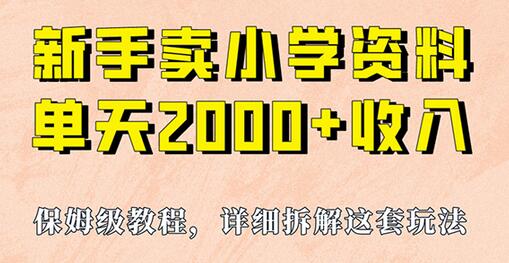我如何通过卖小学资料，实现单天2000+，实操项目，保姆级教程+资料+工具-虫2小屋