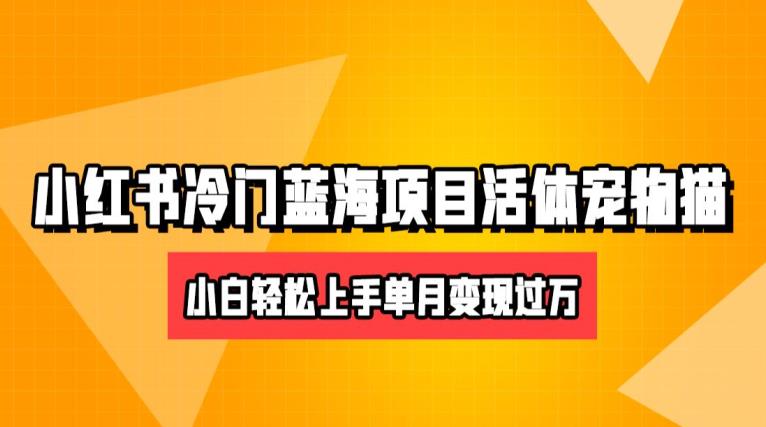 小红书冷门赛道卖活体宠物猫项目，小白也能操作月入5w+-虫2小屋