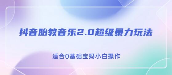抖音胎教音乐2.0，超级暴力变现玩法，日入500+，适合0基础宝妈小白操作-虫2小屋