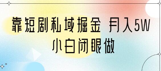 靠短剧私域掘金 月入5W 小白闭眼做（教程+2T资料）-虫2小屋