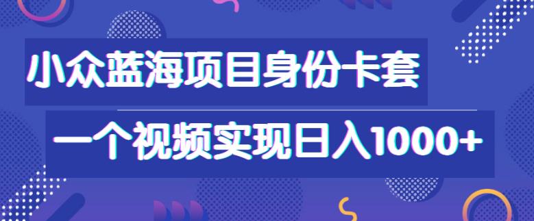 小众蓝海项目，身份卡套自带流量，一个视频实现日入1000+-虫2小屋